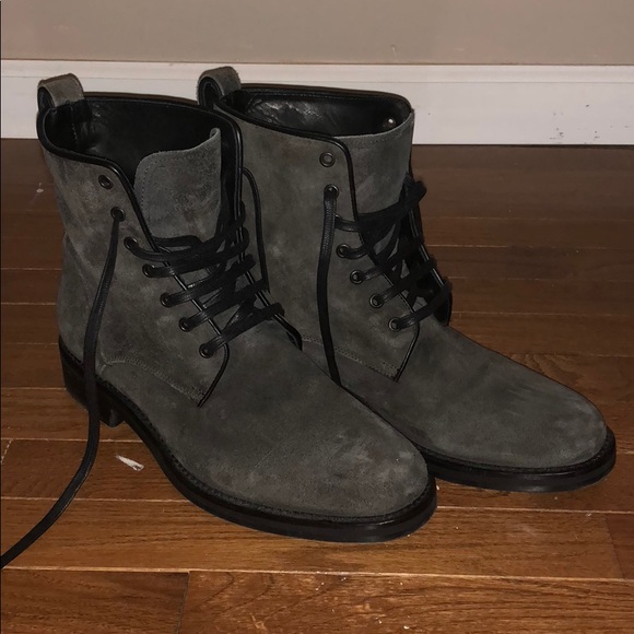 dark grey suede boots